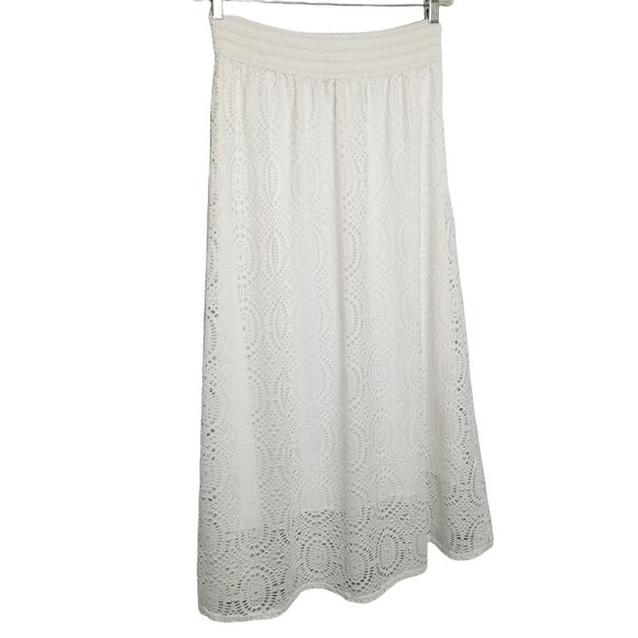 Magic Dresses & Skirts - Magic Medium Skirt Knit Lace Cutout Hippie BoHo Romantic Maxi Stretch Waist